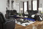 Party Time Midnight Faux Leather Power Recliner