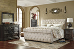 Willenburg Linen Fabric King Sleigh Bed (Oversized)