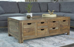 Smadar Natural Sheesham Wood Storage Coffee Table