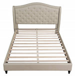 Sophie Beige Fabric Tufted King Bed