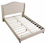 Sophie Beige Fabric Tufted King Bed