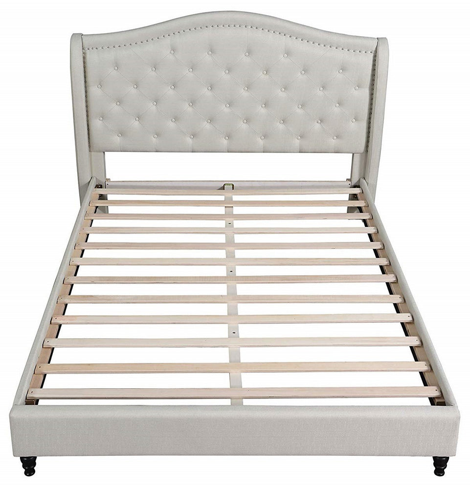 Sophie Grey Fabric Tufted Queen Bed