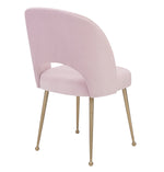 Swell Blush Velvet/Gold Meta Side Chair