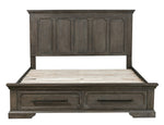 Toulon Wire-Brushed Distressing Dark Oak Cal King Bed