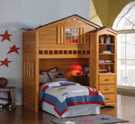 Tree House Rustic Oak Wood Loft Bed