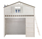 Tree House Weathered White/Washed Gray Wood Twin Loft Bed