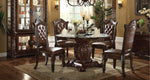 Vendome Cherry Wood Pedestal Dining Table with Glass Top