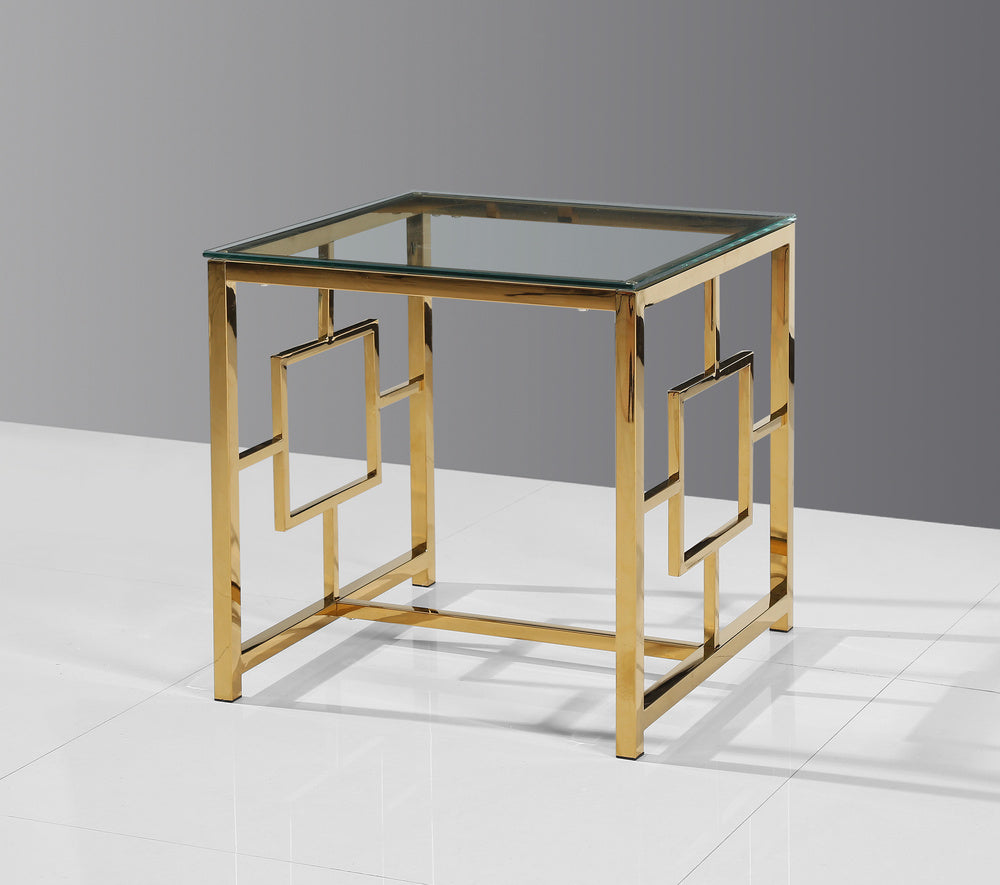 Verity Clear Glass/Gold Plated End Table