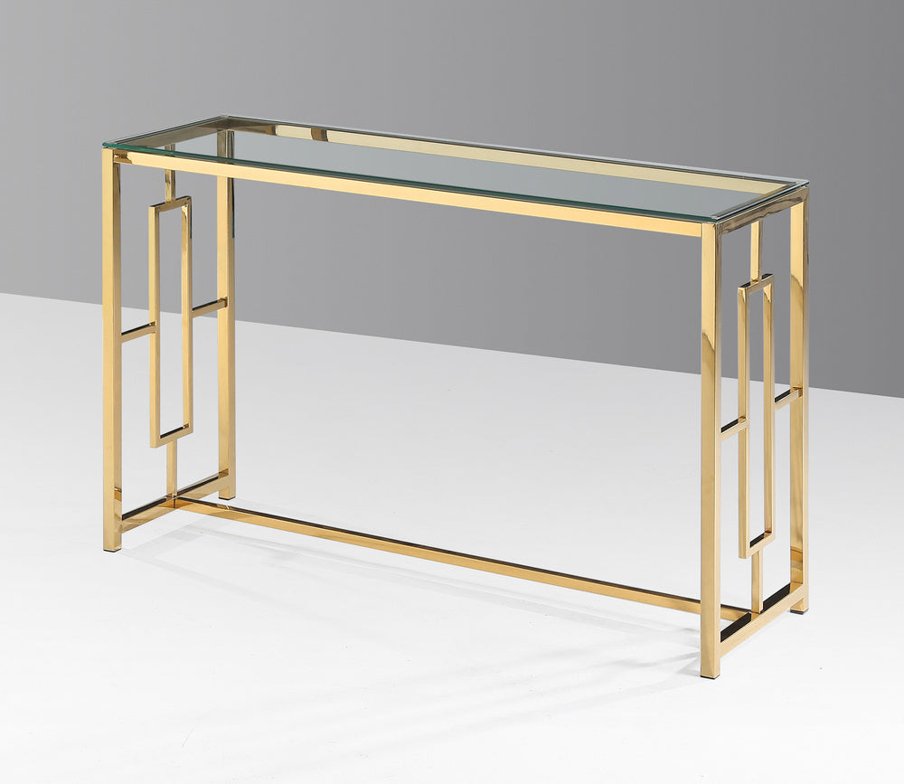 Verity Clear Glass/Gold Plated Sofa Table