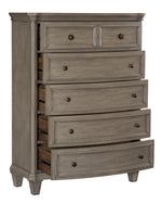 Vermillion Gray Cashmere Finish Wood 5-Drawer Chest