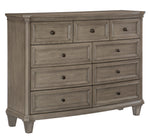 Vermillion Gray Cashmere Finish Wood 9-Drawer Dresser