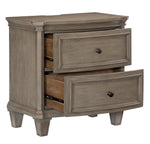 Vermillion Gray Cashmere Finish Wood Nightstand