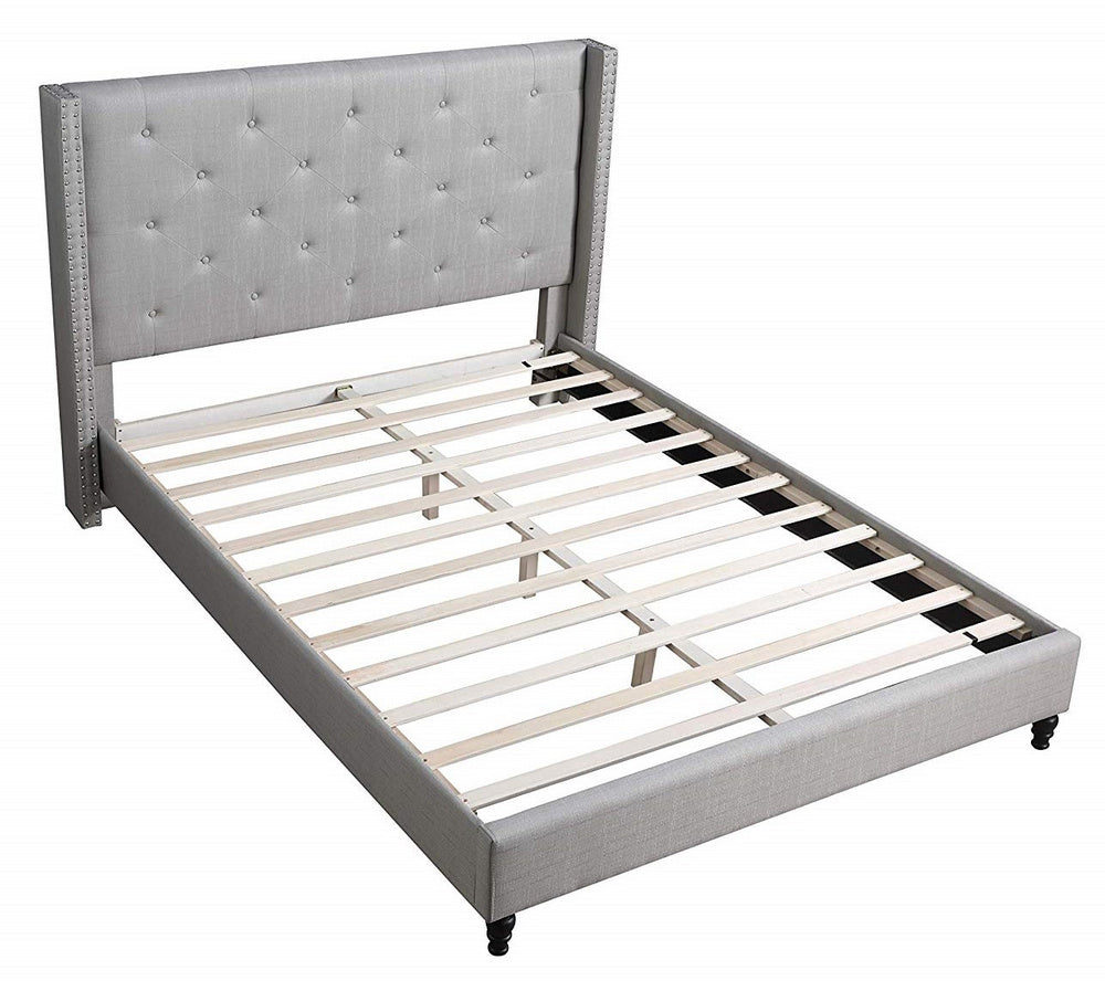 Vero Grey Linen Queen Bed