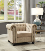 Winifred Ivory Chenille Fabric Chair