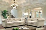 Winifred Ivory Chenille Fabric Sofa