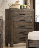 Woodmont Rustic Golden Brown Wood 5-Drawer Chest