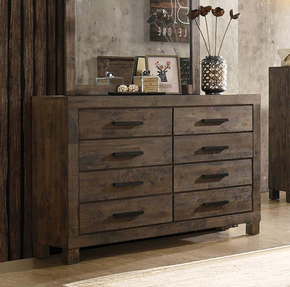 Woodmont Rustic Golden Brown Wood 8-Drawer Dresser