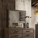 Woodmont Rustic Golden Brown Wood Frame Dresser Mirror