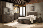 Woodmont Rustic Golden Brown Wood King Storage Bed