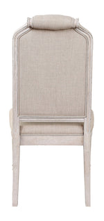 Wynsor 2 Fabric/Antique Champagne Wood Side Chairs