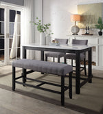 Yelena Weathered Espresso Wood/Marble Counter Height Table
