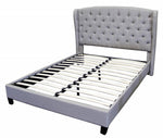 Yvette Grey Fabric Tufted King Bed