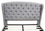 Yvette Grey Fabric Tufted King Bed