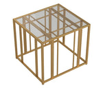 Zareen Clear Glass/Matte Brass Metal End Table