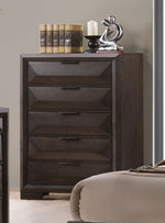 Merveille Espresso Wood Chest with 5 Drawers