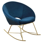 Nolan Contemporary Navy Velvet Rocking Chair