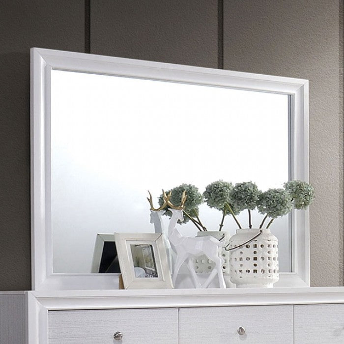 Chrissy White Solid Wood Mirror