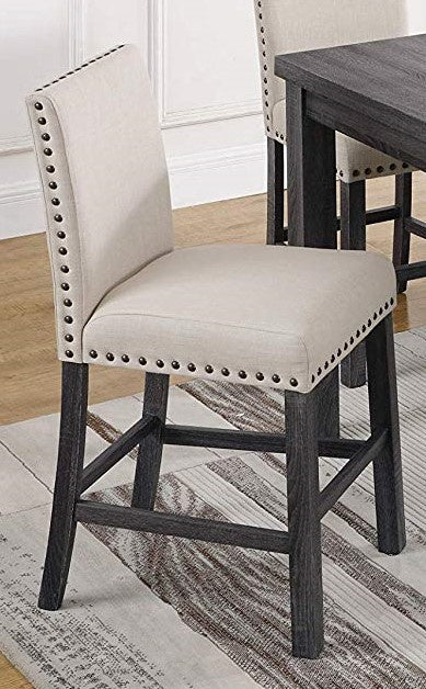 Helena 2 Natural Fabric Counter Height Chairs