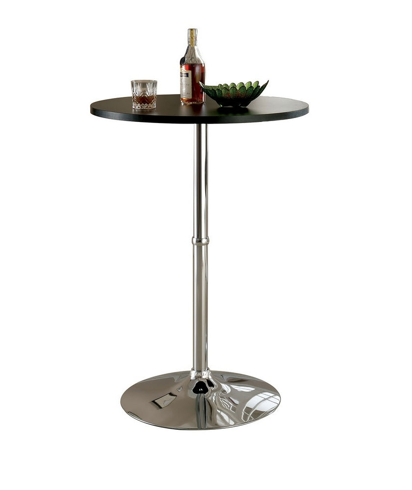 Nessa Black Plastic/Chrome Bar Table