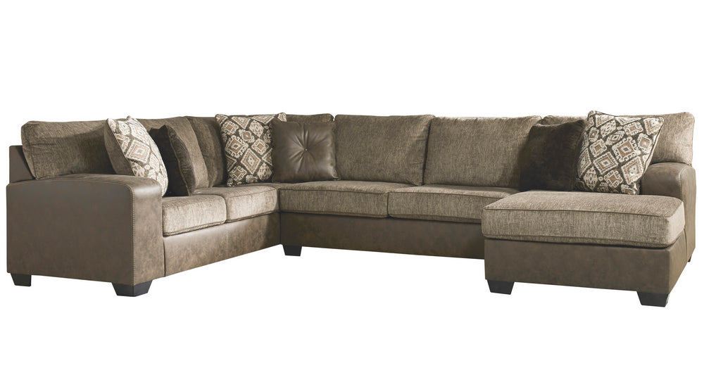 Abalone 3-Pc Chocolate RAF Sectional (Oversized)