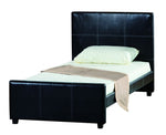Andra Black PU Leather Twin Bed