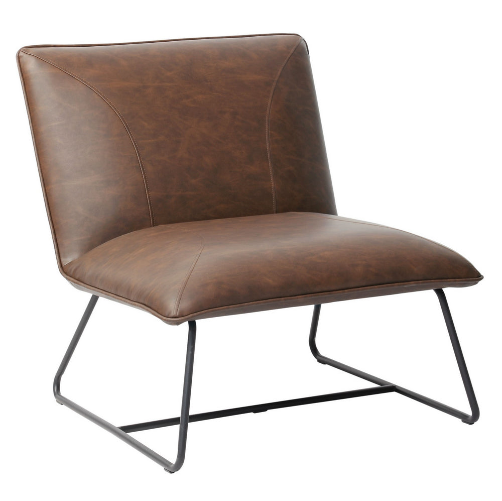 Jordan Chocolate Leatherette/Black Metal Side Chair
