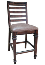 Delphine 2 Vintage Dark Pine Wood Counter Height Chairs