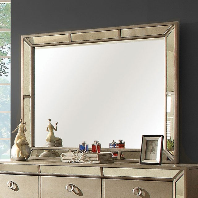 Loraine Champagne Mirror with Mirror Panels