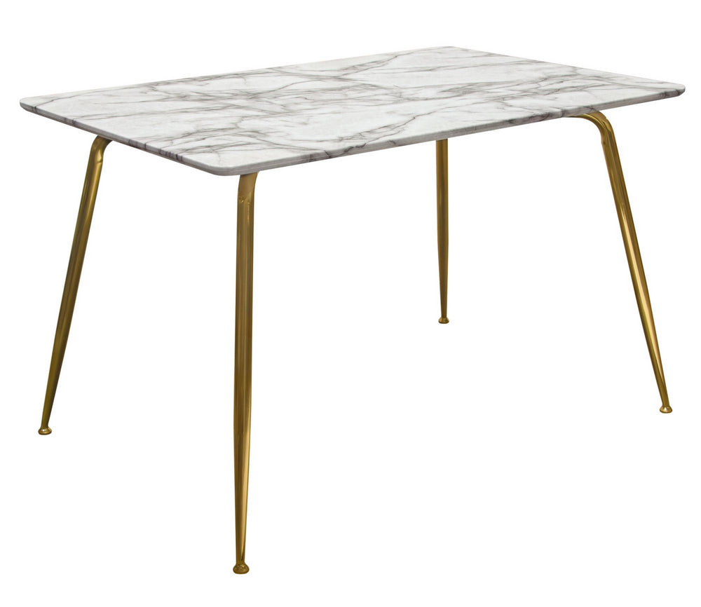 Chance Faux Marble Finish Wood/Metal Dining Table