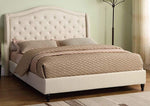 Sophie Beige Fabric Tufted Queen Bed