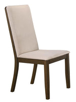 Wethersfield 2 Latte Fabric/Medium Walnut Wood Side Chairs