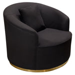 Raven Black Velvet Contoured Chair