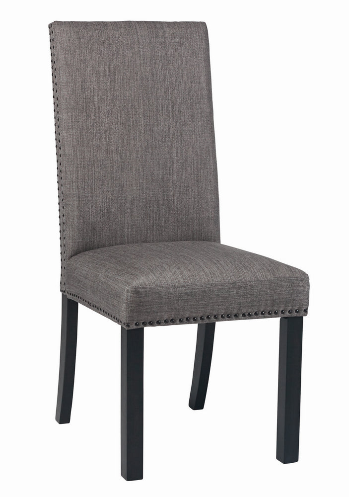 Gamila 2 Grey Fabric/Matte Black Wood Side Chairs