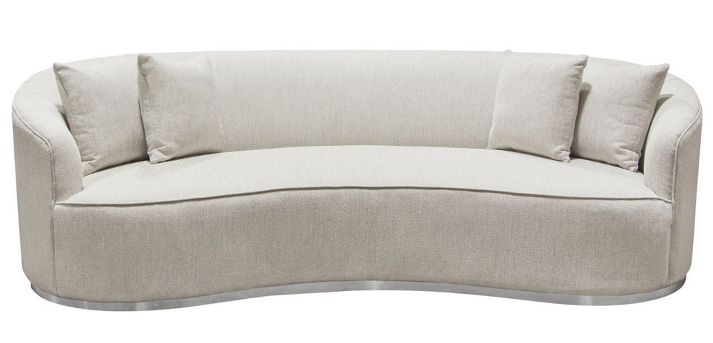 Raven Light Cream Fabric Contoured Sofa (Oversized)