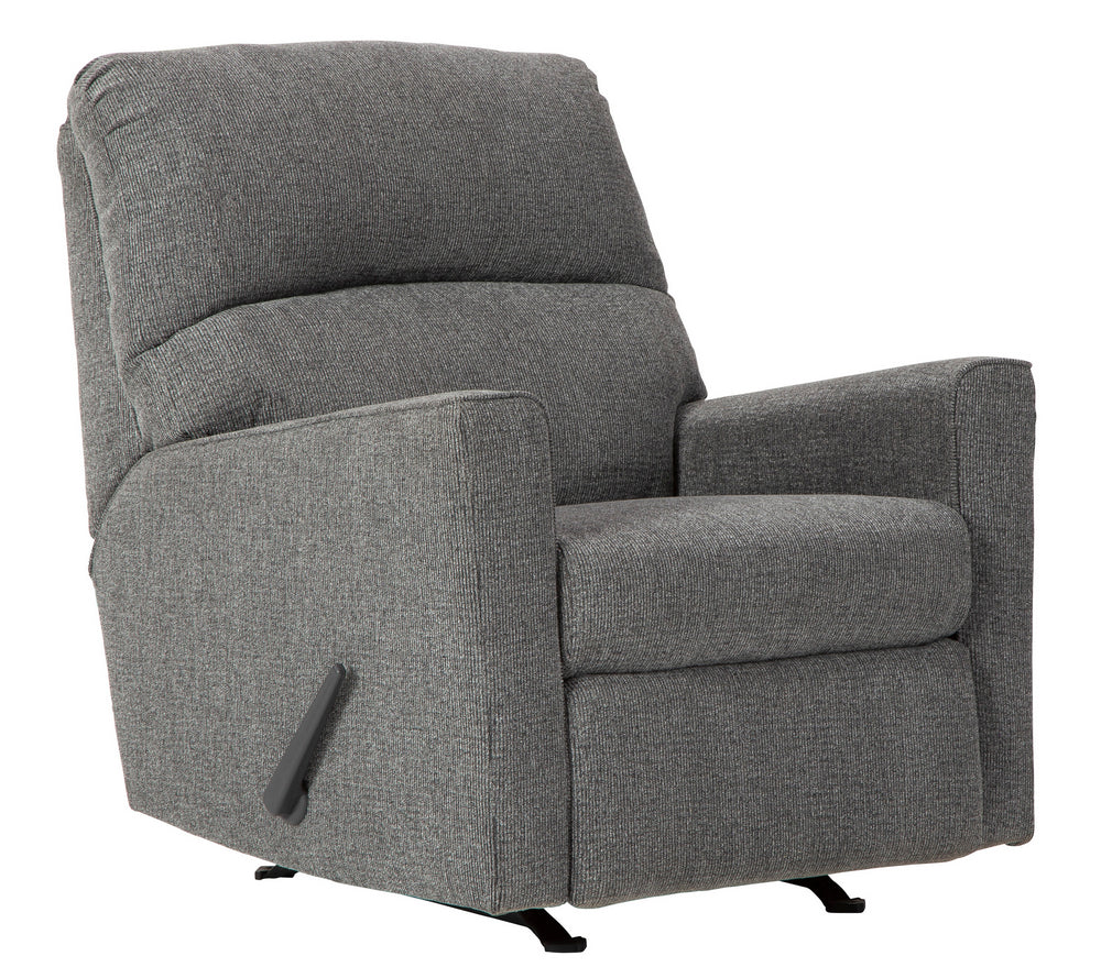 Dalhart Charcoal Fabric Manual Rocker Recliner