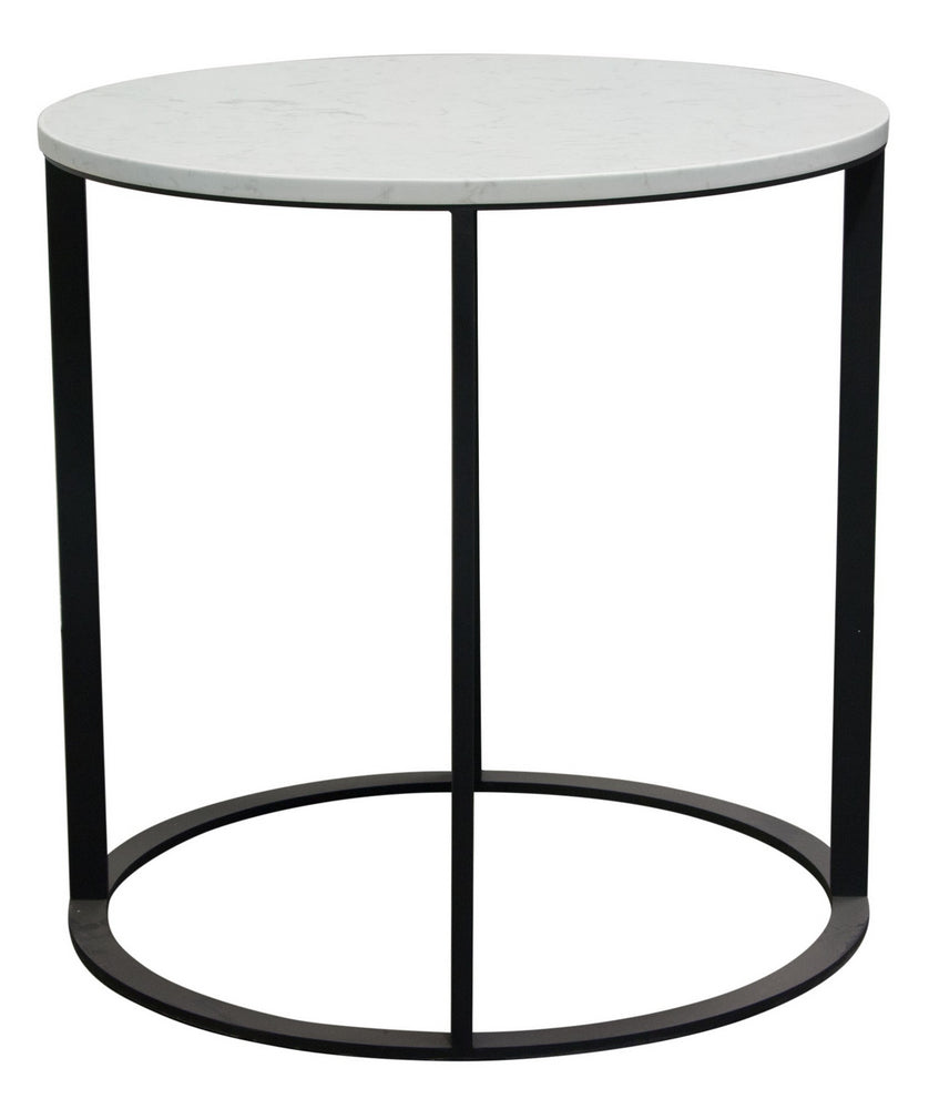 Surface White Engineered Marble/Metal End Table