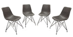 Theo 4 Weathered Gray PU Leather/Metal Side Chairs