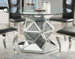 Noralie Glass/Mirrored Round Dining Table