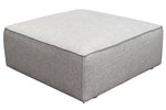 Vice Barley Plush Textured Fabric Square Ottoman