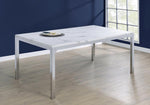 Athena Rectangular Dining Table with Faux Marble Top